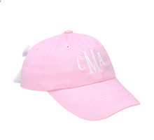 Load image into Gallery viewer, INFANT BASEBALL CAP WITH BOW-personalizable