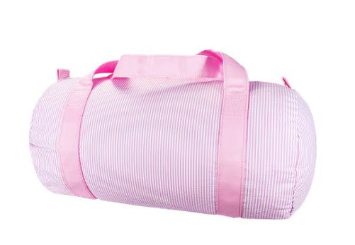 Pink Seersucker stripe Medium Duffel