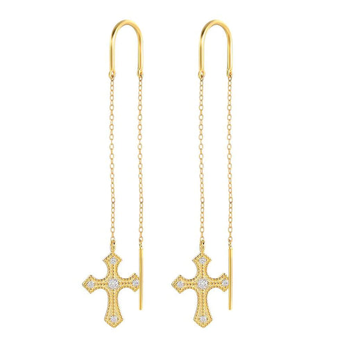 Threaded Earrings with Cross