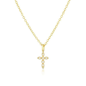 Vintage Cross Necklace - Gold
